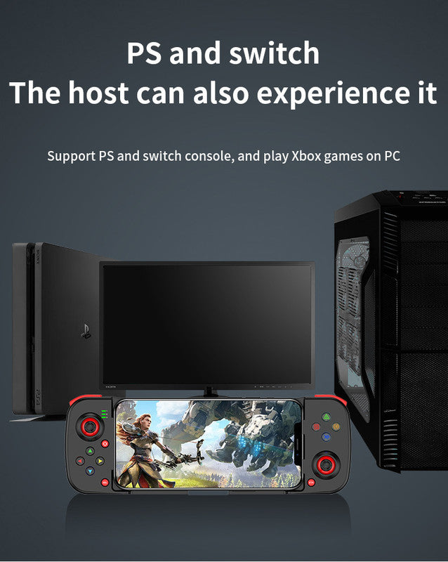 Portable Telescopic Mobile Game Controller - Bluetooth 5.0, iOS/Android/PC Compatible, 400mAh Battery(black) V888-ELOSUNG35116