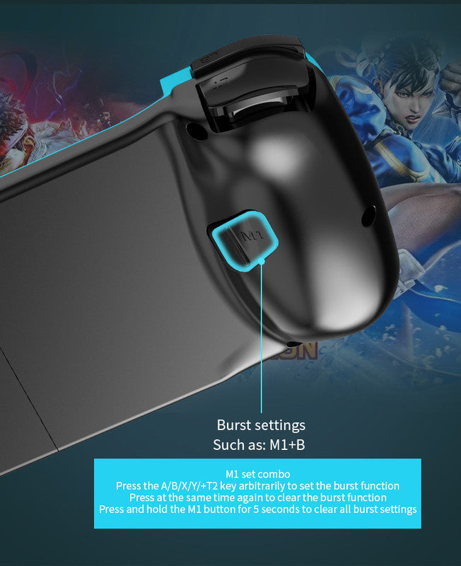 Portable Telescopic Mobile Game Controller - Bluetooth 5.0, iOS/Android/PC Compatible, 400mAh Battery(black) V888-ELOSUNG35116