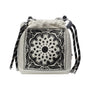 Chic Drawstring Bucket Bag with Intricate Print - Adjustable Rope Strap, Lightweight Fabric(Beige) V888-ELOSUNG35118
