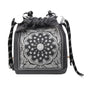 Chic Drawstring Bucket Bag with Intricate Print - Adjustable Rope Strap, Lightweight Fabric(Gray) V888-ELOSUNG35119