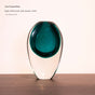 Artistic Teardrop Glass Vase - Handcrafted Glazed Finish for Hydroponics & Floral Decor(blue) V888-ELOSUNG35172