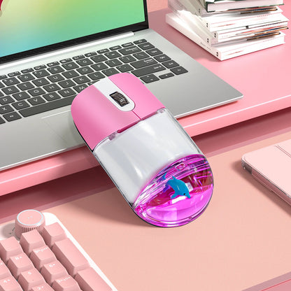 Whimsical 2.4G Wireless Mouse with Floating Animal Design - Comfortable, Quiet & Portable(blue) V888-ELOSUNG35179