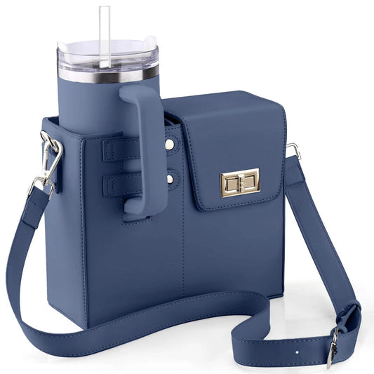 Chic PU Leather Crossbody Bag with Tumbler Holder - Multi-Compartment, Adjustable StrapChic PU Leather V888-ELOSUNG35189