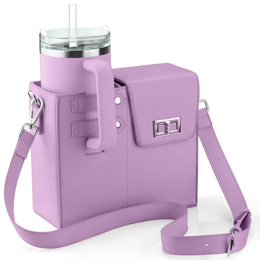 Chic PU Leather Crossbody Bag with Tumbler Holder - Multi-Compartment, Adjustable StrapChic PU Leather V888-ELOSUNG35190