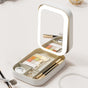 Portable Jewelry & Makeup Organizer Box with LED Touch Mirror - Rechargeable, Adjustable Lighting(white) V888-ELOSUNG35191