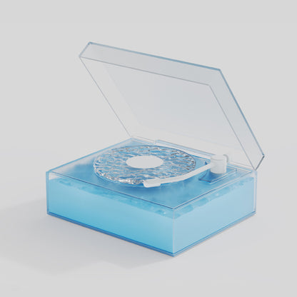 Retro Vinyl Bluetooth Speaker with Water Ripple Light Projection & 360 Surround Sound(blue) V888-ELOSUNG35198