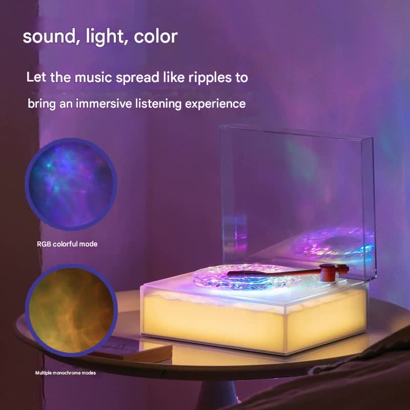 Retro Vinyl Bluetooth Speaker with Water Ripple Light Projection & 360 Surround Sound(green) V888-ELOSUNG35199