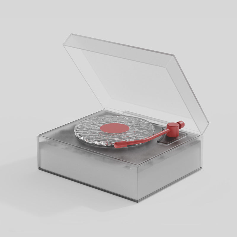 Retro Vinyl Bluetooth Speaker with Water Ripple Light Projection & 360 Surround Sound(grey) V888-ELOSUNG35201
