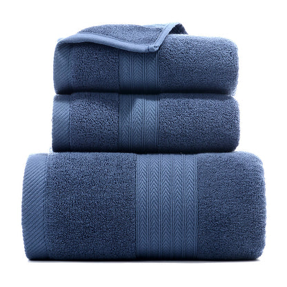 Premium Long-Staple Cotton Towel Set - 2 Hand Towels & 1 Bath Towel Gift Bundle(blue) V888-ELOSUNG35209