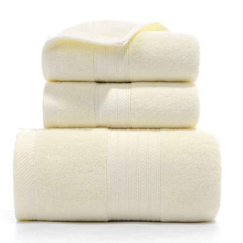 Premium Long-Staple Cotton Towel Set - 2 Hand Towels & 1 Bath Towel Gift Bundle(yellow) V888-ELOSUNG35212