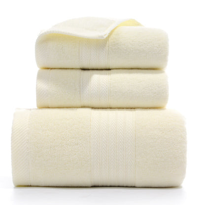 Premium Long-Staple Cotton Towel Set - 2 Hand Towels & 1 Bath Towel Gift Bundle(yellow) V888-ELOSUNG35212