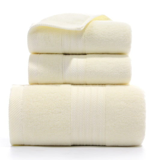 Premium Long-Staple Cotton Towel Set - 2 Hand Towels & 1 Bath Towel Gift Bundle(yellow) V888-ELOSUNG35212