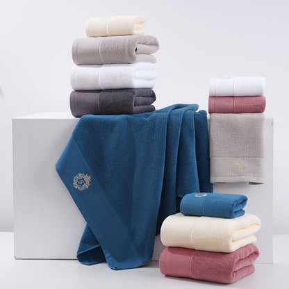 Premium Absorbent Cotton Towel Set - Soft Bath & Hand Towels with Double-Sided Plush(purple) V888-ELOSUNG35214