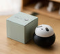 Artisanal Animal-Shaped Ceramic Tea Storage Jar with Gift Box - 140ml Capacity, Textured Finish(black) V888-ELOSUNG35224