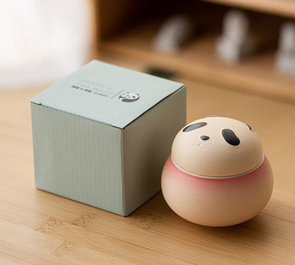 Artisanal Animal-Shaped Ceramic Tea Storage Jar with Gift Box - 140ml Capacity, Textured Finish(Gradient Red) V888-ELOSUNG35225