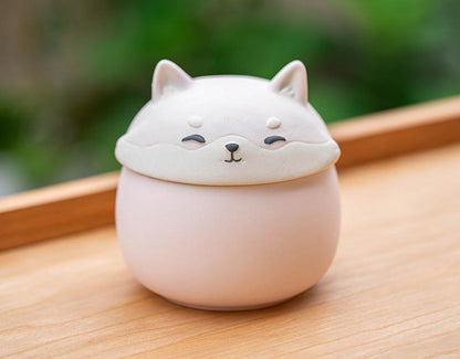 Artisan Ceramic Sealed Storage Jar with Animal Design - Airtight Tea Preservation & Decorative Accent(pink) V888-ELOSUNG35226