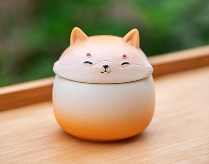 Artisan Ceramic Sealed Storage Jar with Animal Design - Airtight Tea Preservation & Decorative V888-ELOSUNG35229