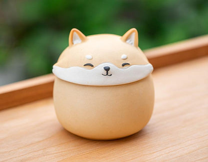 Artisan Ceramic Sealed Storage Jar with Animal Design - Airtight Tea Preservation & Decorative Accent(light V888-ELOSUNG35230