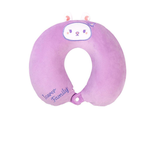 2-in-1 Convertible Eye Mask & Travel Neck Pillow Set - Plush Fabric with Snap Closure(purple) V888-ELOSUNG35238