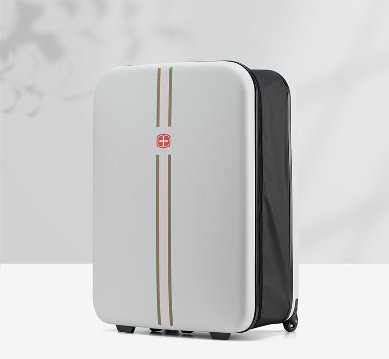 Compact Expandable Foldable Luggage - Reinforced Alloy Handle & Silent Wheels(white) V888-ELOSUNG35241
