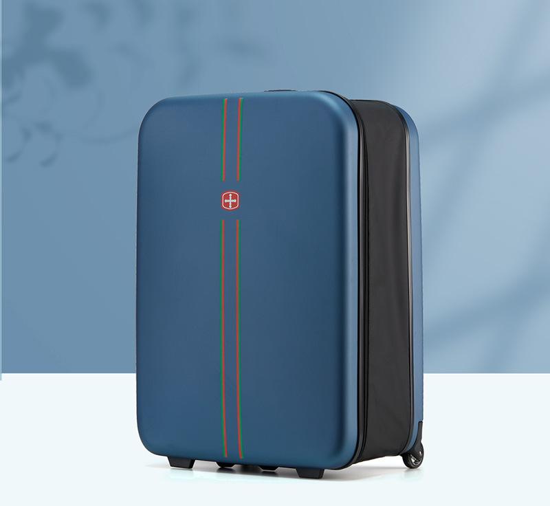 Compact Expandable Foldable Luggage - Reinforced Alloy Handle & Silent Wheels(dark blue) V888-ELOSUNG35242