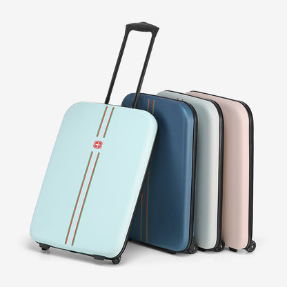 Compact Expandable Foldable Luggage - Reinforced Alloy Handle & Silent Wheels(dark blue) V888-ELOSUNG35242