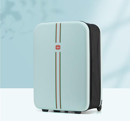 Compact Expandable Foldable Luggage - Reinforced Alloy Handle & Silent Wheels(light green) V888-ELOSUNG35243