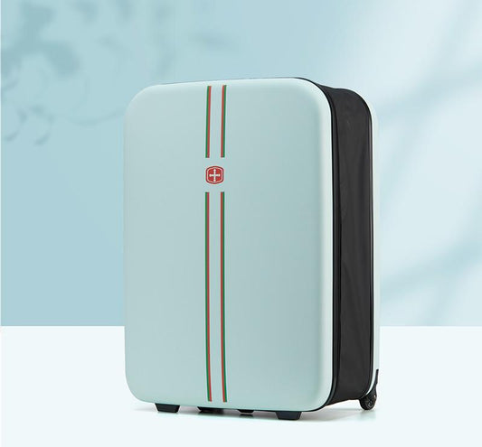 Compact Expandable Foldable Luggage - Reinforced Alloy Handle & Silent Wheels(light green) V888-ELOSUNG35243