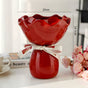 Handcrafted Minimalist Ceramic Vase - Artistic Home Decor Centerpiece(red) V888-ELOSUNG35245