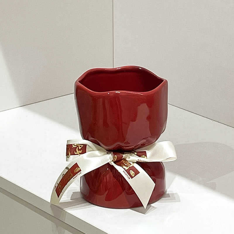 Artisan Handcrafted Ceramic Vase - Minimalist Home Decor with Stable Base(Paintings) V888-ELOSUNG35253