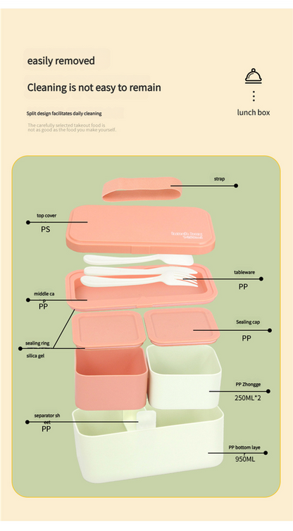 Eco - Friendly Lunch Box - Portable with Compartments(green) V888-ELOSUNG35271