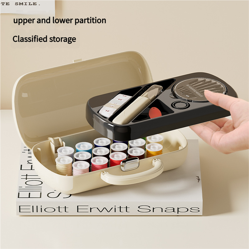 Complete Sewing Kit - Portable with Organized Compartments(white) V888-ELOSUNG35273