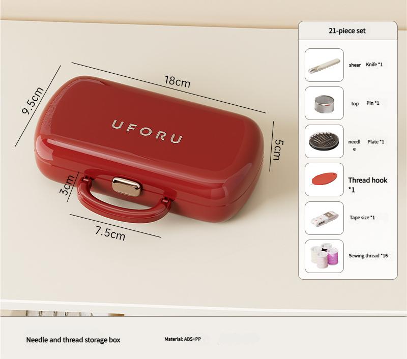 Complete Sewing Kit - Portable with Organized Compartments(red) V888-ELOSUNG35275