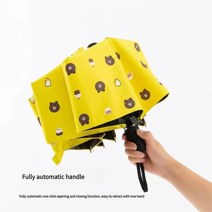 Auto Open/Close 8-Rib Sun & Rain Umbrella - 98cm UV Protection Canopy(yellow) V888-ELOSUNG35276