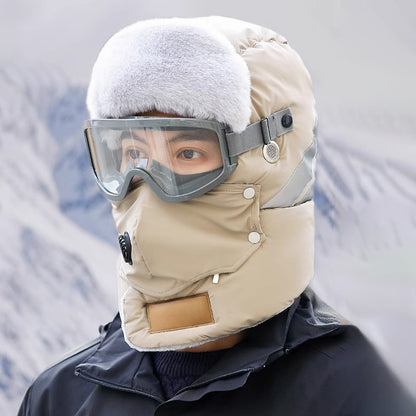 Anti-Fog Thermal Cycling hat - Reflective Safety & Voice Amplification(khaki) V888-ELOSUNG35282