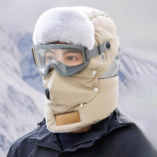 Anti-Fog Thermal Cycling hat - Reflective Safety & Voice Amplification(khaki) V888-ELOSUNG35282