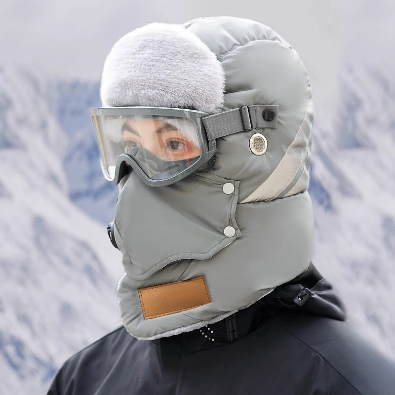 Anti-Fog Thermal Cycling hat - Reflective Safety & Voice Amplification(grey) V888-ELOSUNG35283