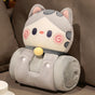 Plush 2-in-1 Pillow Blanket - Adorable Design for Cozy Comfort(Grey Cat) V888-ELOSUNG35304