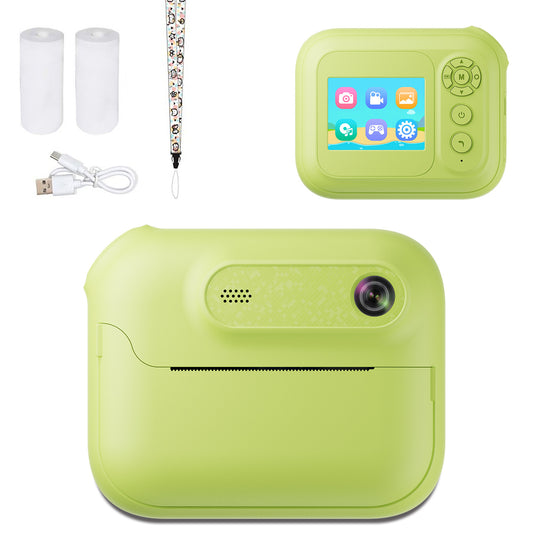Kids Multi-Functional Camera Toy - Instant B&W Printing & Creative Stickers(yellow) V888-ELOSUNG35312