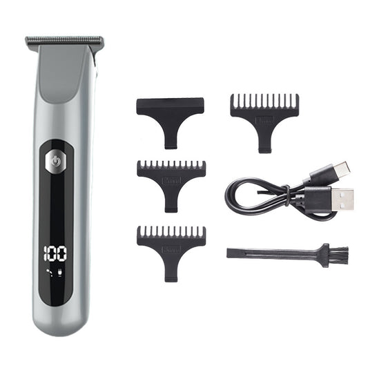 Professional Steel Hair Clipper - Low Noise Motor with 3 Guard Combs & Type-C Charging(silver) V888-ELOSUNG35318