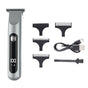 Professional Steel Hair Clipper - Low Noise Motor with 3 Guard Combs & Type-C Charging(silver) V888-ELOSUNG35318