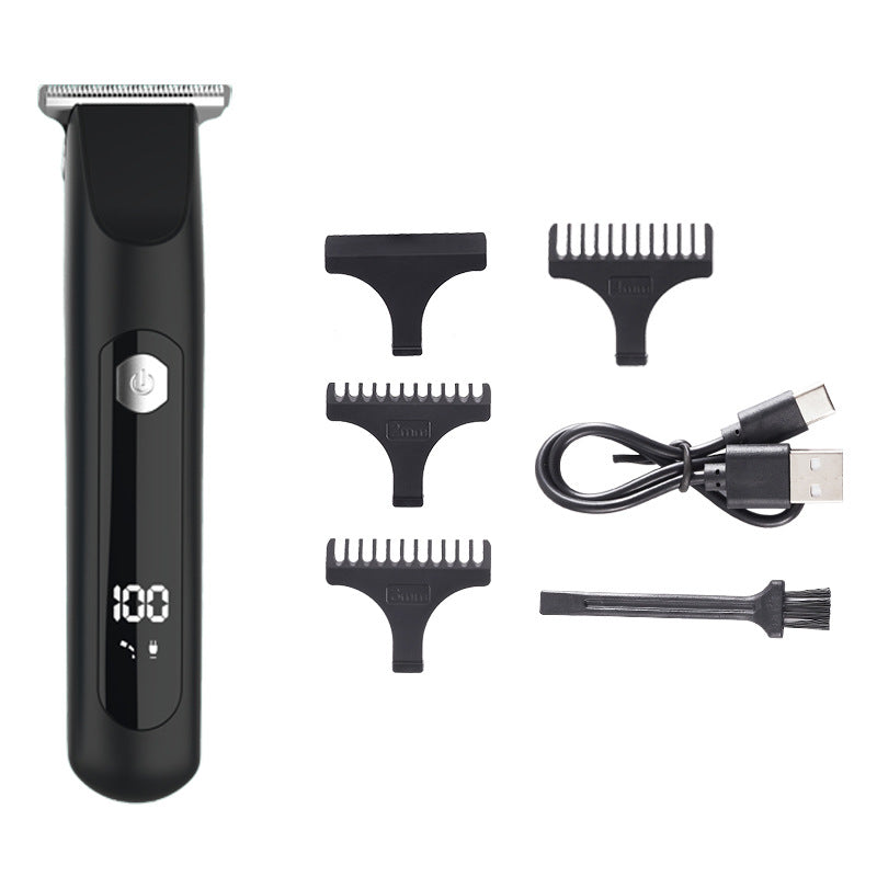 Professional Steel Hair Clipper - Low Noise Motor with 3 Guard Combs & Type-C Charging(black) V888-ELOSUNG35319