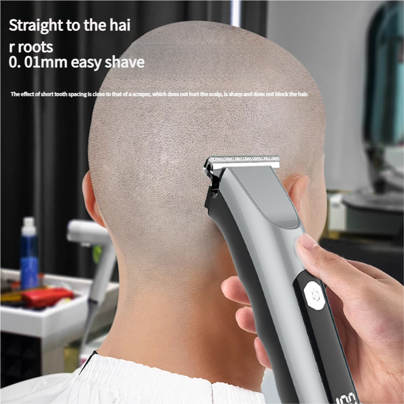 Professional Steel Hair Clipper - Low Noise Motor with 3 Guard Combs & Type-C Charging(black) V888-ELOSUNG35319