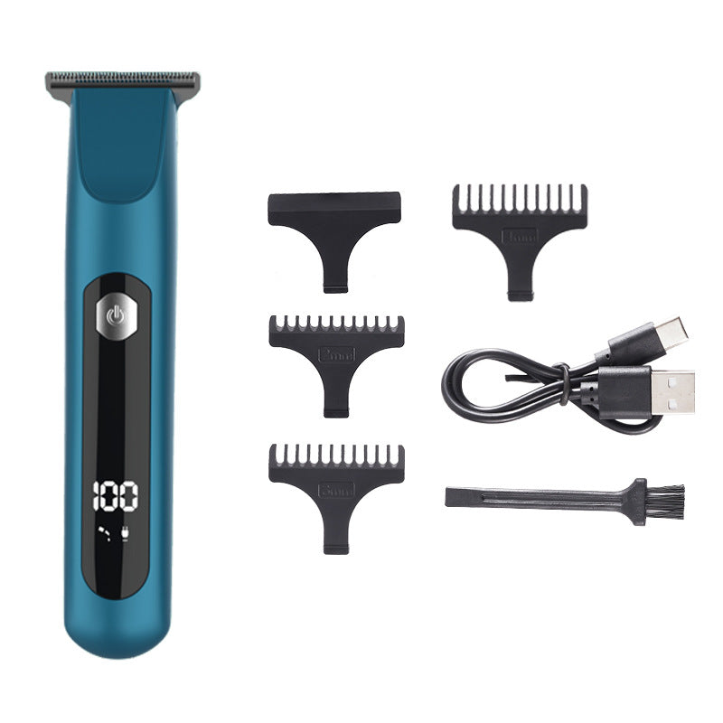 Professional Steel Hair Clipper - Low Noise Motor with 3 Guard Combs & Type-C Charging(blue) V888-ELOSUNG35320