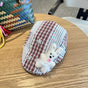 Patchwork Plaid Cotton Cap with Decorative Details(red) V888-ELOSUNG35327
