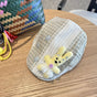 Patchwork Plaid Cotton Cap with Decorative Details(yellow) V888-ELOSUNG35328