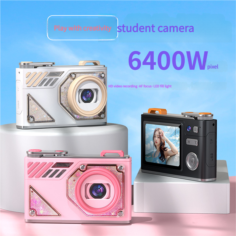 Glitter Sand Design 64MP HD Digital Camera with LED Fill Light & Auto Focus(white) V888-ELOSUNG35331