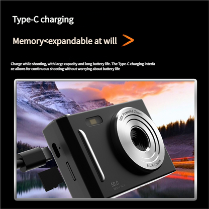 50MP HD Digital Camera with 8X Zoom & Dual Lens System(rose red) V888-ELOSUNG35339