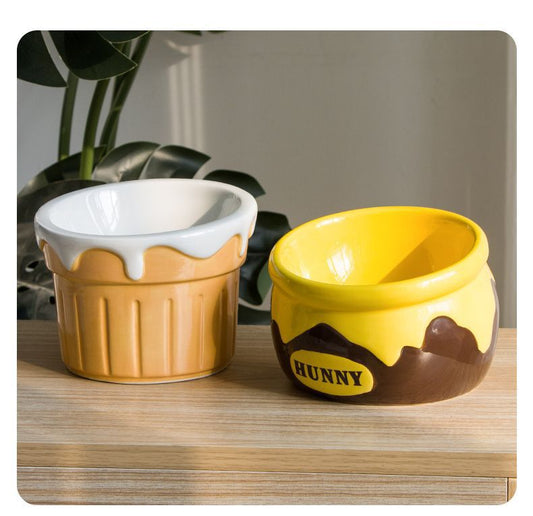 Premium Elevated Pet Bowl with Ergonomic 15 degrees Tilt & Large Capacity(Honeypot) V888-ELOSUNG35351