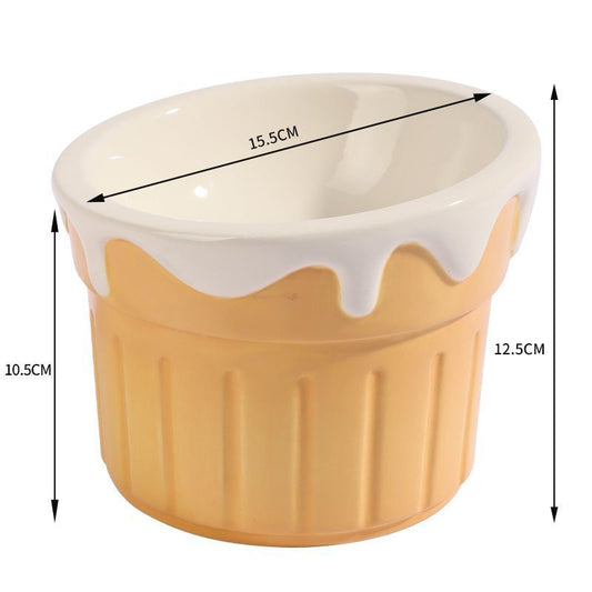 Premium Elevated Pet Bowl with Ergonomic 15 degrees Tilt & Large Capacity(ice-cream cone) V888-ELOSUNG35352